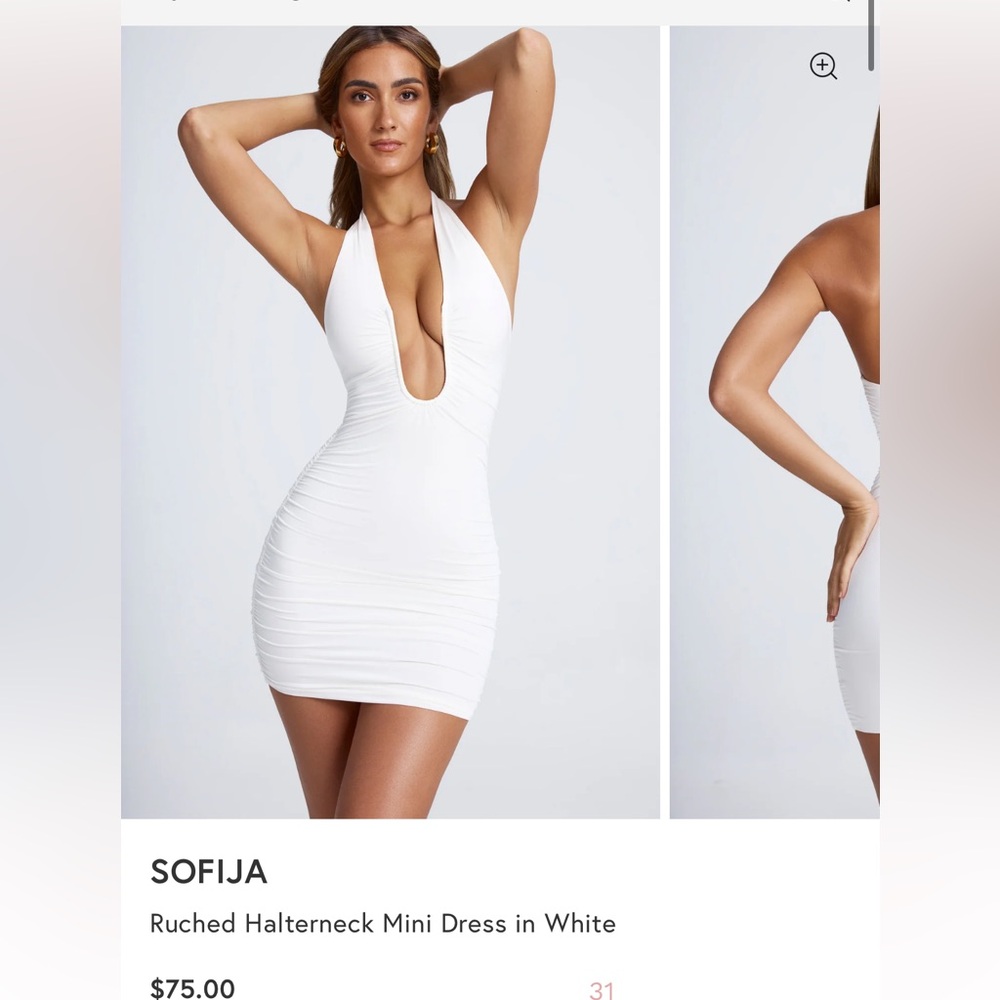 Oh Polly SOFIJA ruched halterneck mini dress